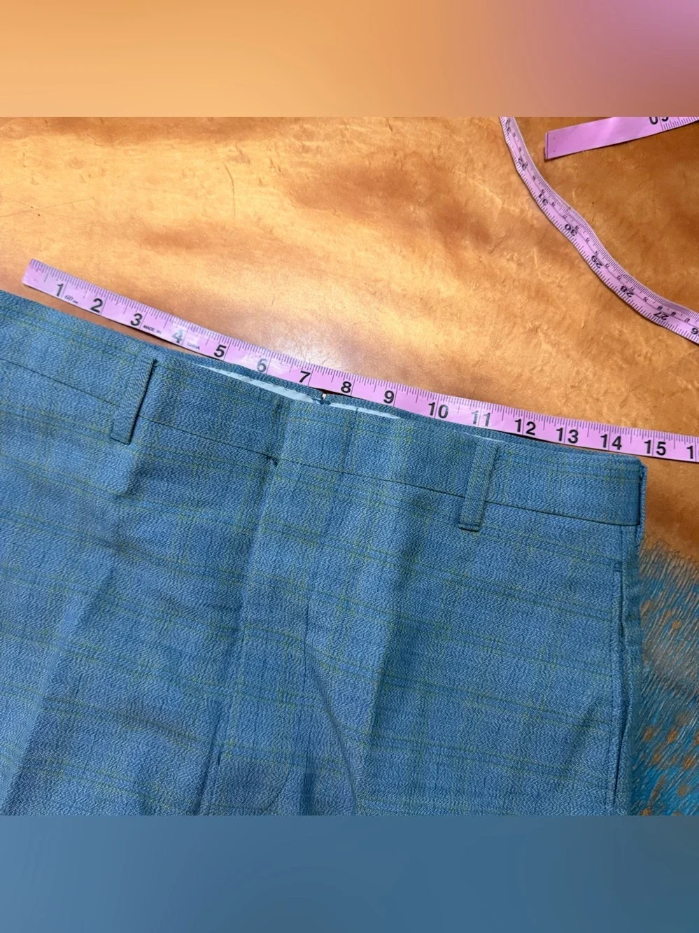 Vintage Levi’s Mr Levis Sta prest Blue Plaid slacks 31x28 New deadstock USA